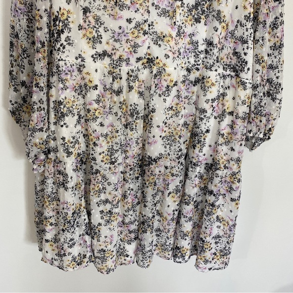 Torrid NWT 3X White Floral Chiffon Long Sleeve Skater Mini Dress Lined Tie Waist - Picture 5 of 14